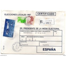 Carta certificada con matasellos de perpignan 1987