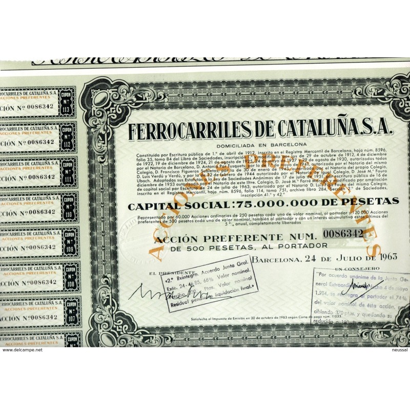 Papel incompleto ferrocarriles de cataluña Papel incompleto ferrocarriles de cataluña