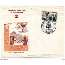 Carta de francia 1 emision globo de 1955