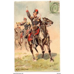 Tarjeta postal de soldado a caballo  circulada 1907