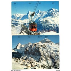 2 tarjetas postal de Murren con matasellos schilthorn