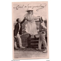 Tarjeta postal  circulada mujer con hombres