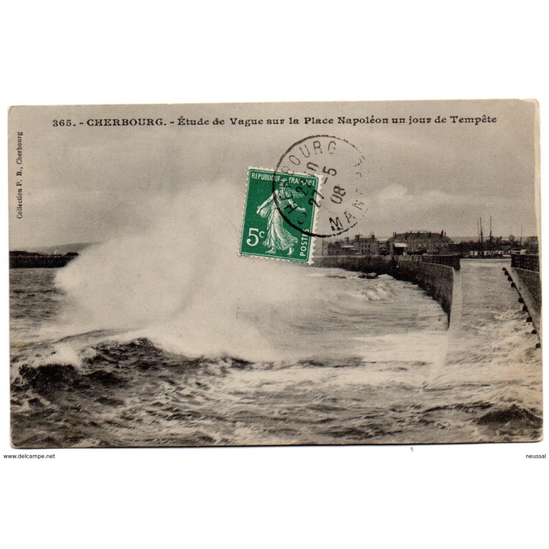Tarjeta postal circulada de cherbourg Tarjeta postal circulada de cherbourg