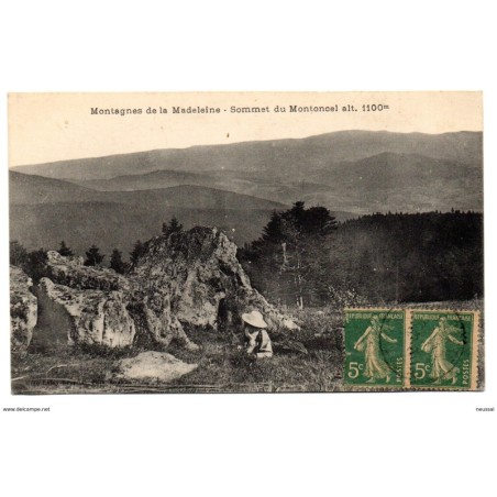 Tarjeta postal  montagnes de la madelaine circulada