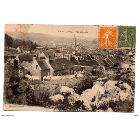 Tarjeta postal circulada de creil vue generale