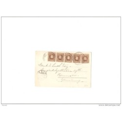 Tarjeta postal pico de tenerife con 5 sellos tipo cadete 1904