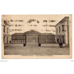 Tarjeta postal circulada poitiers  ecole militaire dartillerie
