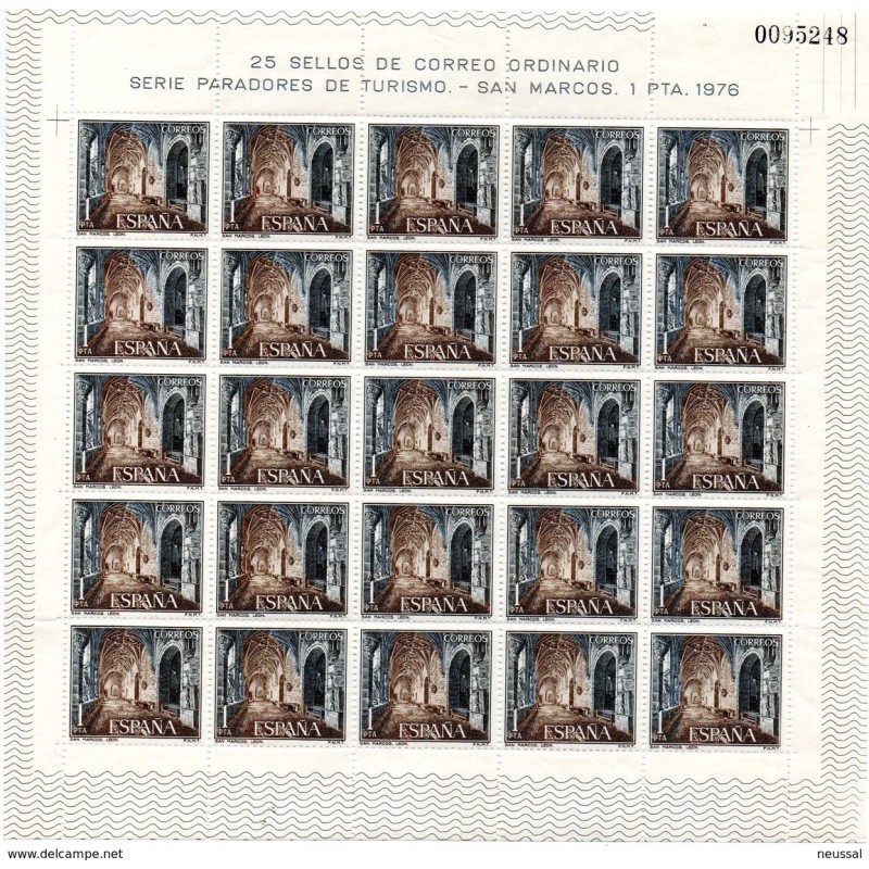 Serie n 23349 en pliego de 25 sellos España Serie n 23349 en pliego de 25 sellos España