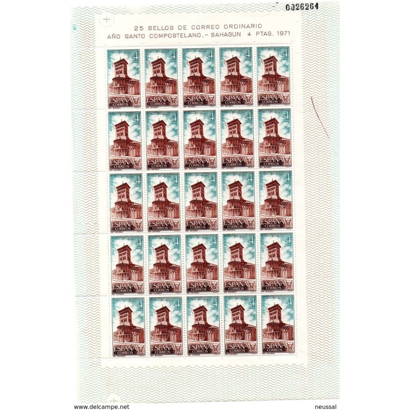 Serie n 204753 en pliego de 25 sellos España Serie n 204753 en pliego de 25 sellos España