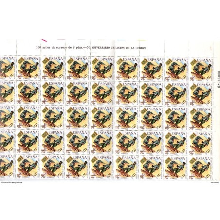 Serie n 20436  en pliego de 100  sellos España
