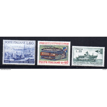 3 sellos de barcos   Italia