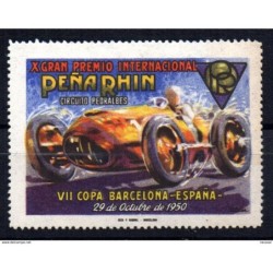 Viñeta X gran premio internacional peña rhin  circuito pedralbes 1950
