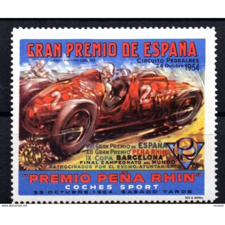Viñeta  gran premio internacional peña rhin  circuito pedralbes 1954