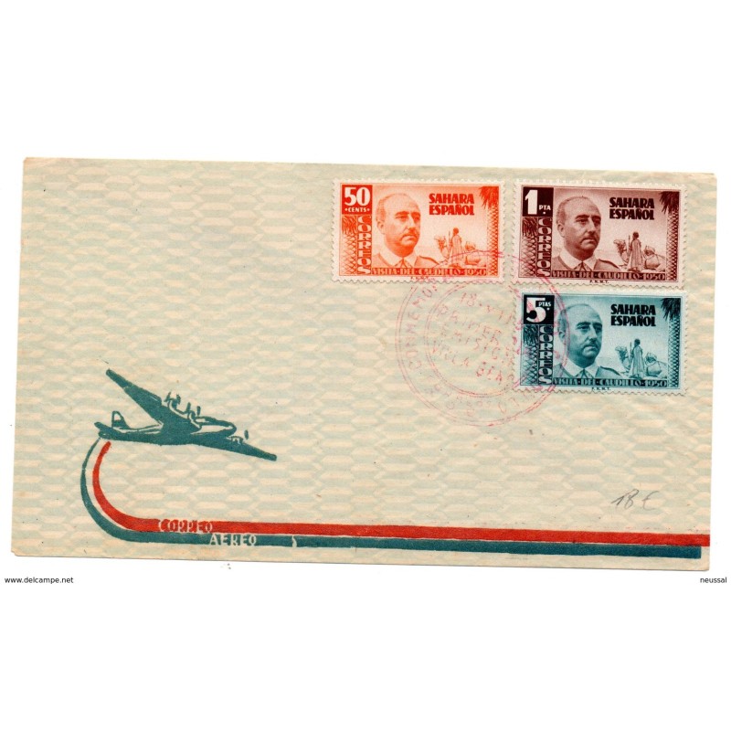 Carta con matasellos commemorativo en rojo primera emision correo aereo Carta con matasellos commemorativo en rojo primera emision correo aereo