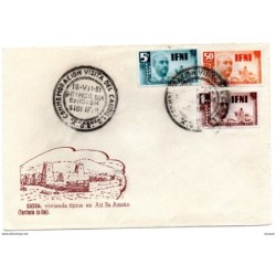 Carta con matasellos  commemorativo visita del caudillo sidiifni 1951