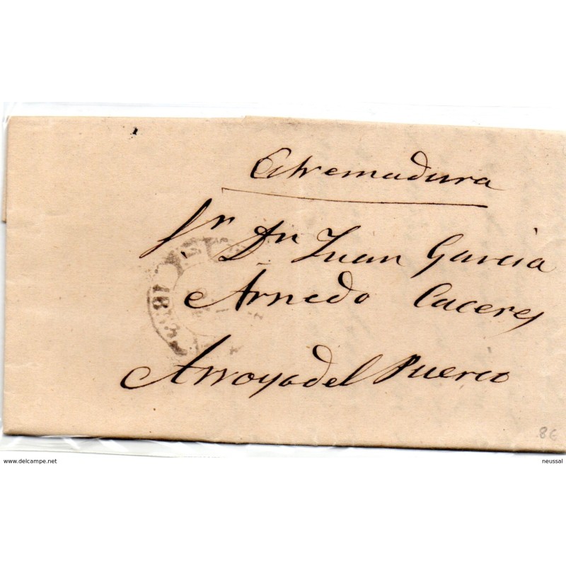 Carta prefilatelica dirigida a arroyo del puerco caceres Carta prefilatelica dirigida a arroyo del puerco caceres
