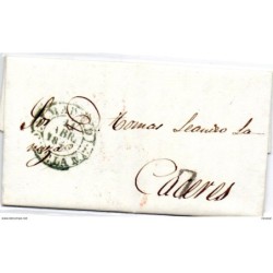 Carta prefilatelica  dirigida a caceres con varios matasellos