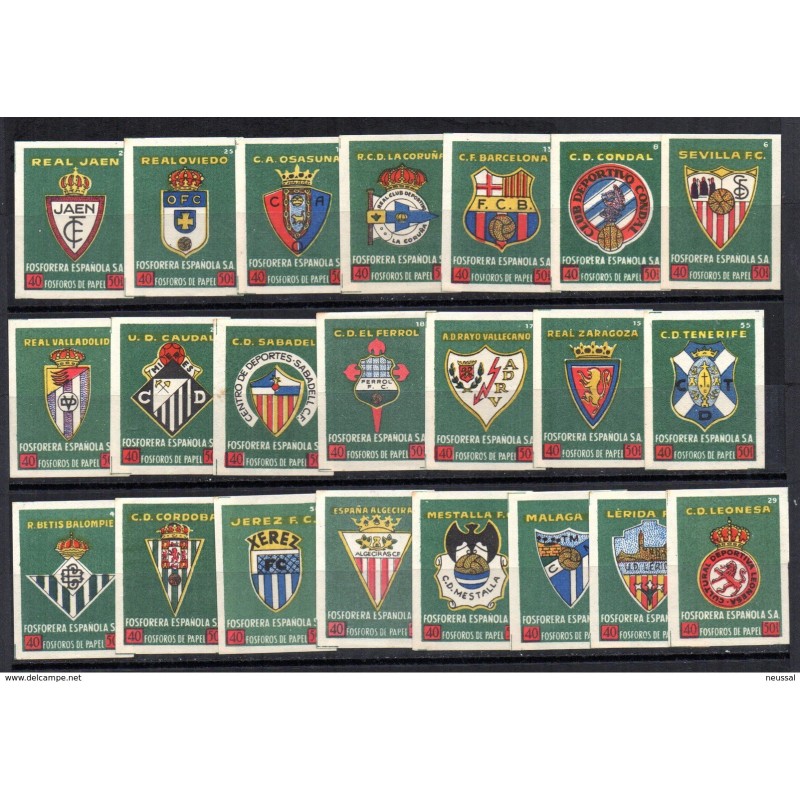 22 fosforos de papel escudos de equipos de futbol 22 fosforos de papel escudos de equipos de futbol