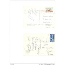 2 tarjetas postales con diferentes cuños