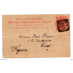 Tarjeta circulada de gran bretaña et irlande de 1893