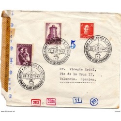 Carta circulada con censura militar valencia cid censura  alemana 1943