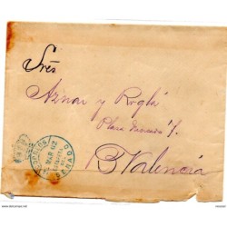 Carta con matasellos  estafeta de  senado de 1902 y matasellos de valencia
