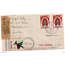 Carta certificada via aerea  argentinacanada1963
