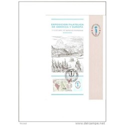 Tarjeta exposicion filatelica de america y europa