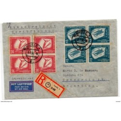 Carta certificada aerea con matasellos de greiz 1951