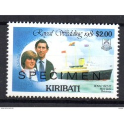 Sello  con sobrecarga specimen kiribati