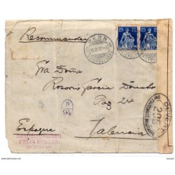 Carta certificada con matasellos de bern  y por detras matasellos 1917 y viñeta