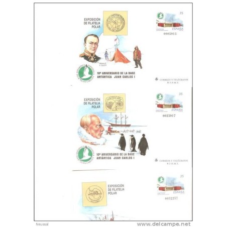 3 sobre entero postal commemorativo 1998