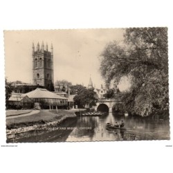 Tarjeta postal circulada magdalen college and bridge oxford 1961