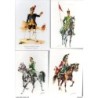 5 tarjetas postales de uniformes militares