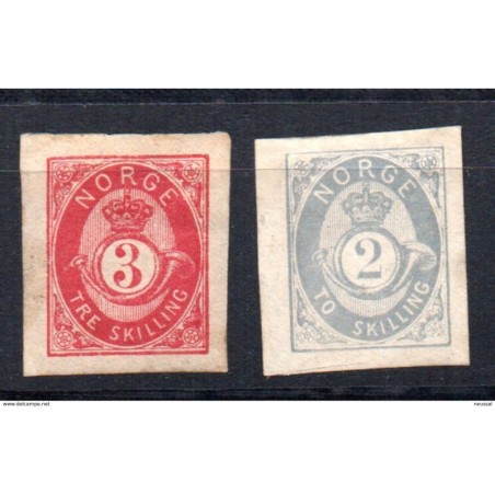 2 sellos sin dentar noruega sin catalogar