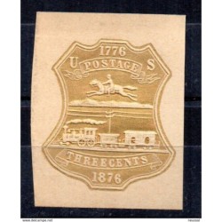 Sello three cents 1876   train