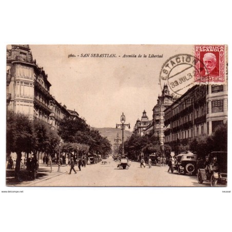 Tarjeta postal san sebastian  avenida de la libertad