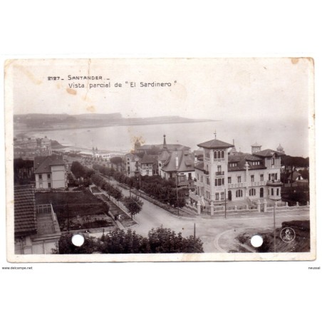 Tarjeta postal santander vista parcial de el sardinero