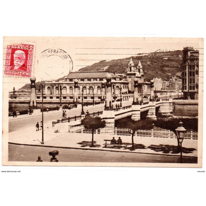 Tarjeta postal san sebastianpuente y gran kursaal Tarjeta postal san sebastianpuente y gran kursaal