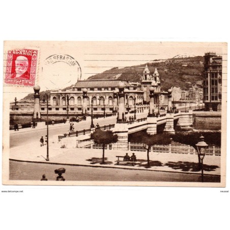 Tarjeta postal san sebastianpuente y gran kursaal