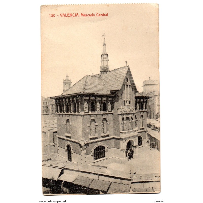 Tarjeta postal de valencia mercado central Tarjeta postal de valencia mercado central