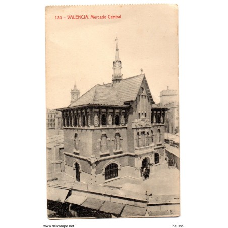 Tarjeta postal de valencia mercado central