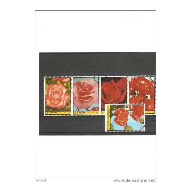 Sellos de ajman rosa diferentes Sellos de ajman rosa diferentes