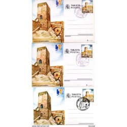 3 enteros postales diferentes matasellos alicante 1990 uno con perforacion