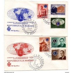 Serie en 2 cartas de club leon de san marino