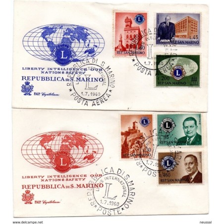 Serie en 2 cartas de club leon de san marino