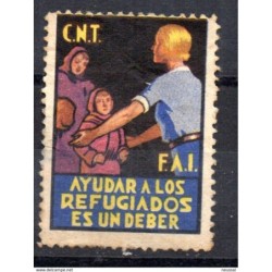 Viñeta cnt ayudar a refugiados