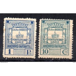 2 viñetas de monte de piedad cadiz ahorro infantil