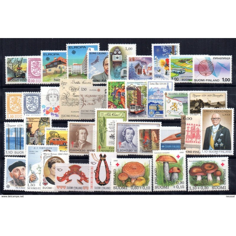 Lote de sellos de los años 7480 Finlandia Lote de sellos de los años 7480 Finlandia