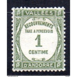 Sello n Timbre taxe  16  catalogo yvert  Andorra francesa